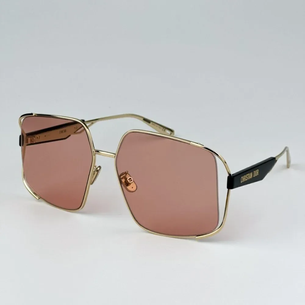 NEW Dior ARCHIDIOR S1U  B0E0 Gold Pink Women Oversized Square Sunglasses